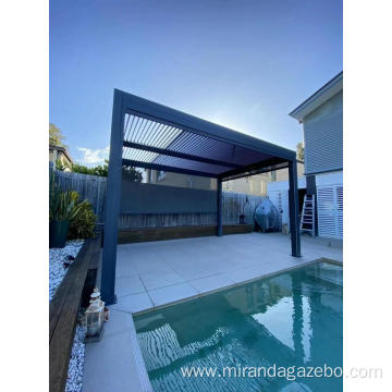 with column decoration adjustable louvered aluminum pergola